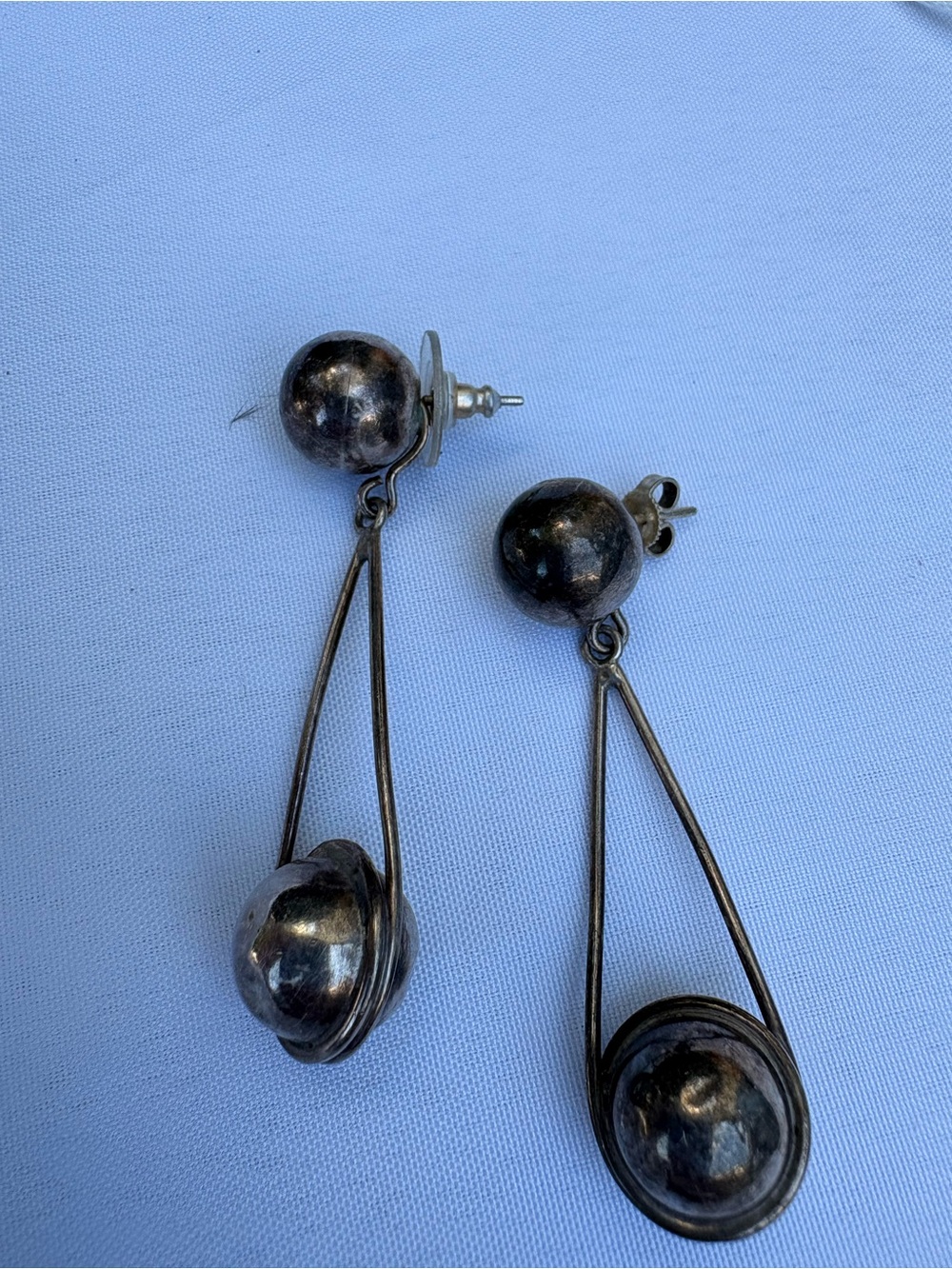 Elegant Black Drop Ball Earrings - Unbranded
